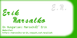 erik marsalko business card